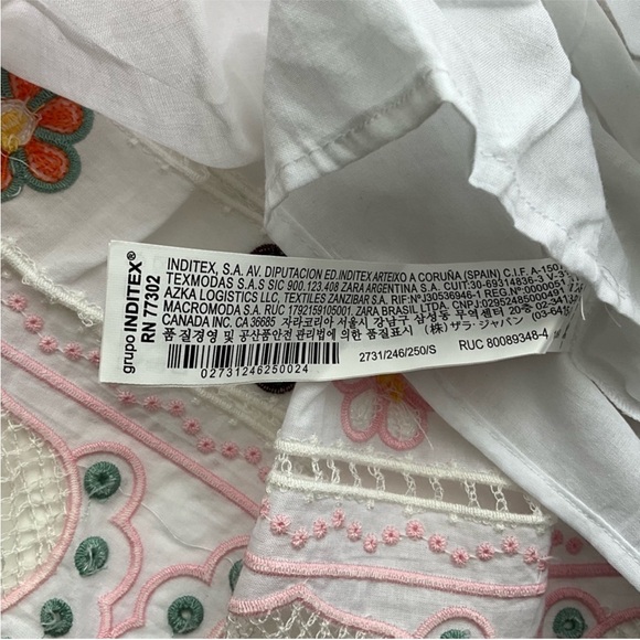 NWT Zara White Floral Embroidered Skorts - Picture 14 of 15